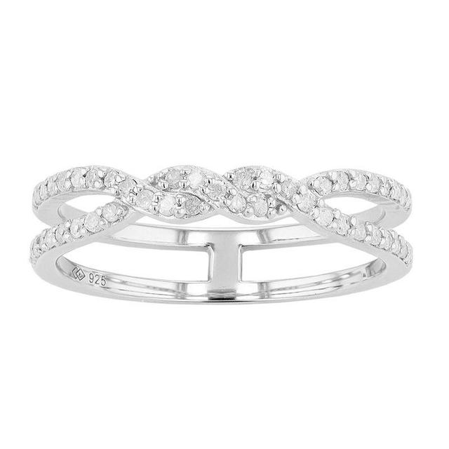 Sterling Silver 1/4 Carat T.W. Diamond Twist Ring, Womens White Product Image