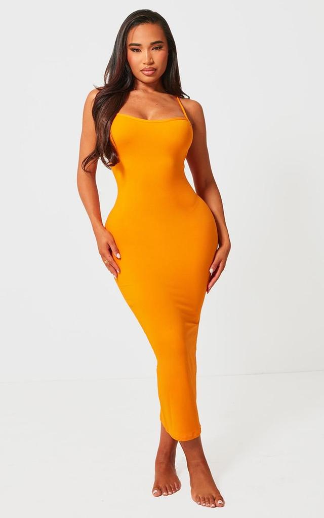 Shape Neon Orange Soft Sculpted Midi Dress Product Image