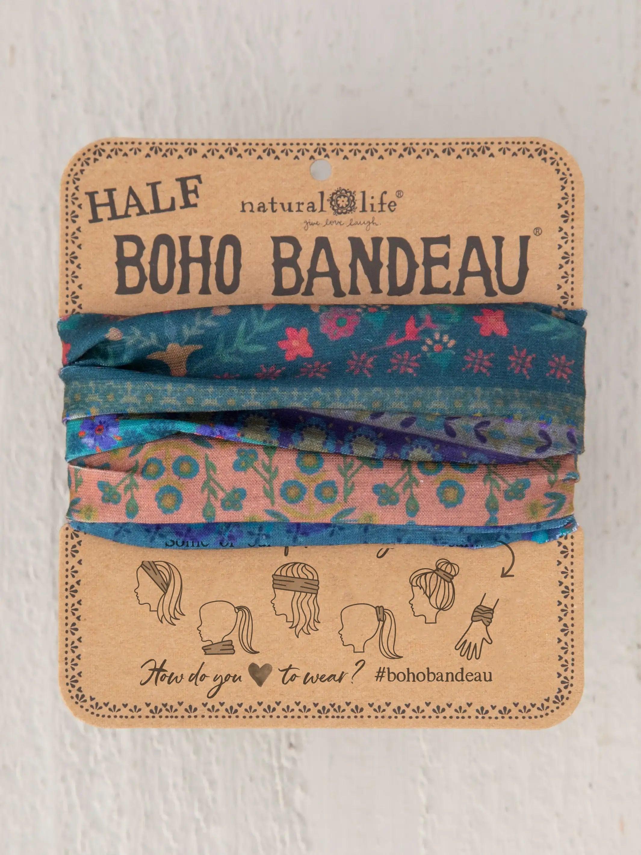 Half Boho Bandeau® Headband - Folk Floral Border Product Image