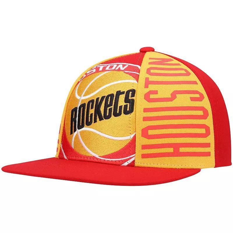 Mens Mitchell & Ness Houston Rockets Hardwood Classics Big Face Callout Snapback Hat Product Image