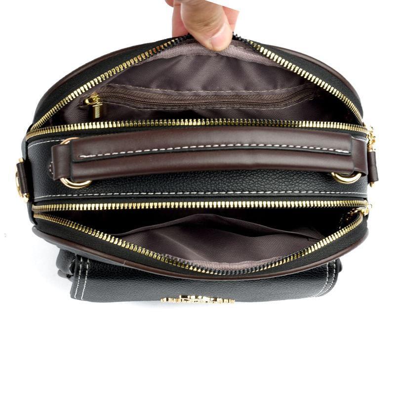 Top Handle Faux Leather Crossbody Bag Product Image