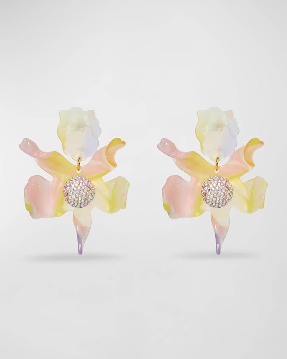 Crystal Lily Earrings, Apricot Ombre Product Image