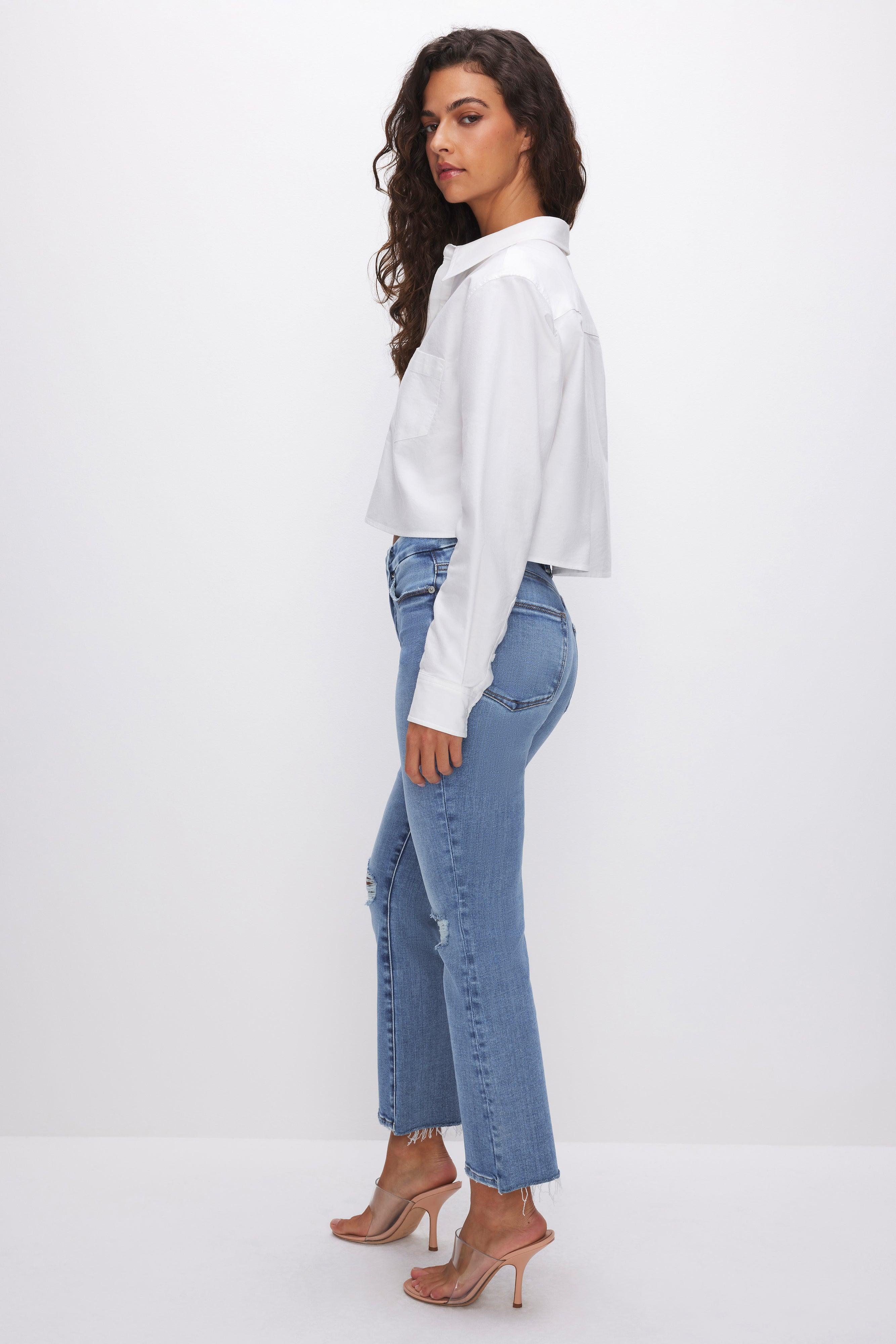 SOFT-TECH GOOD LEGS CROPPED MINI BOOT JEANS | INDIGO521 Product Image