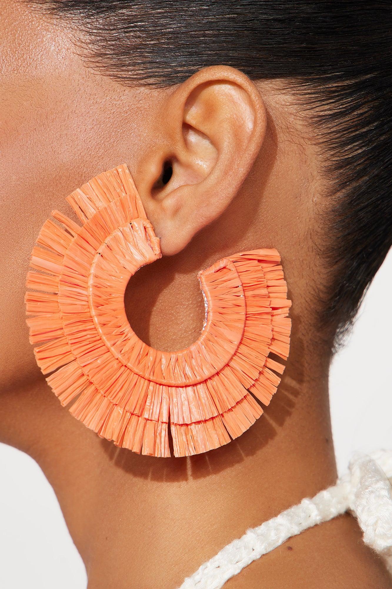 Basking In The Rays Hoop Earrings - Orange Product Image