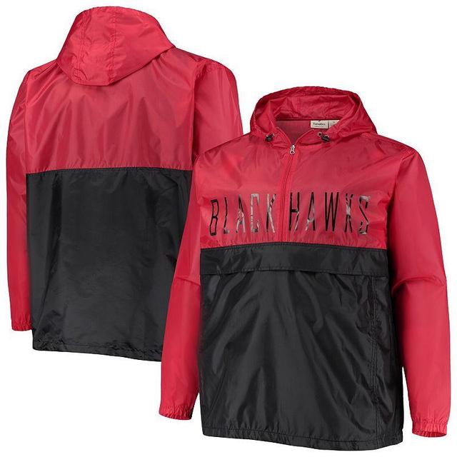 Mens Chicago Blackhawks Big & Tall Anorak Half-Zip Pullover Hoodie Product Image