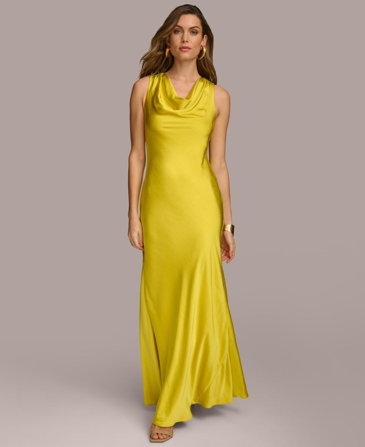 Donna Karan Womens Sleeveless Cowlneck Gown Product Image