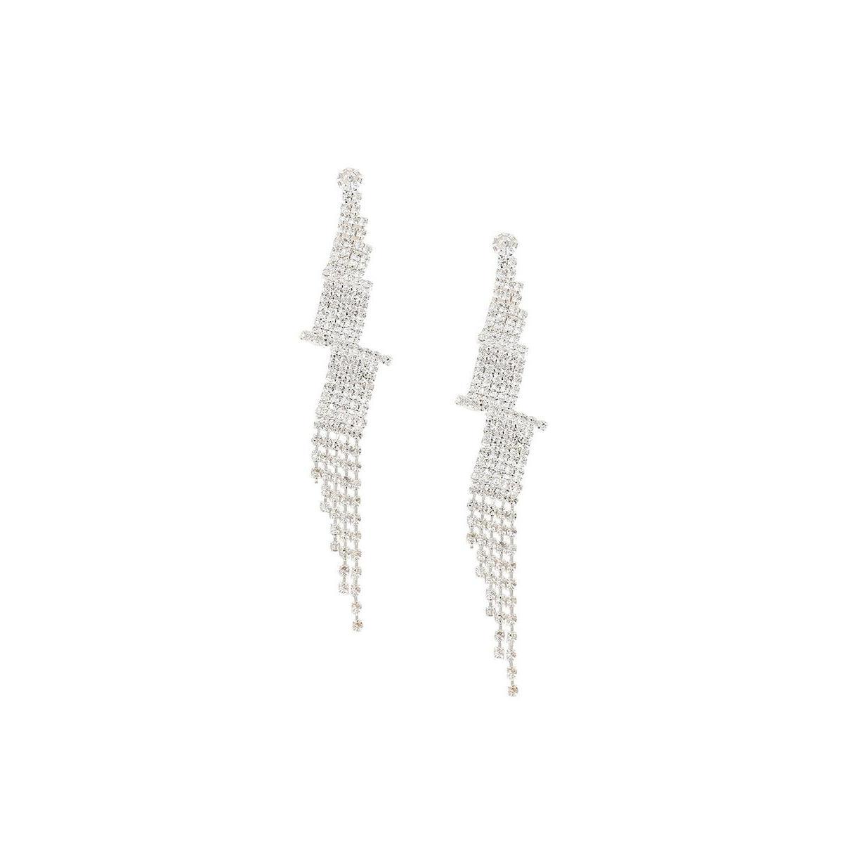 Sohi Womens Silver Bling Drop Earrings Product Image