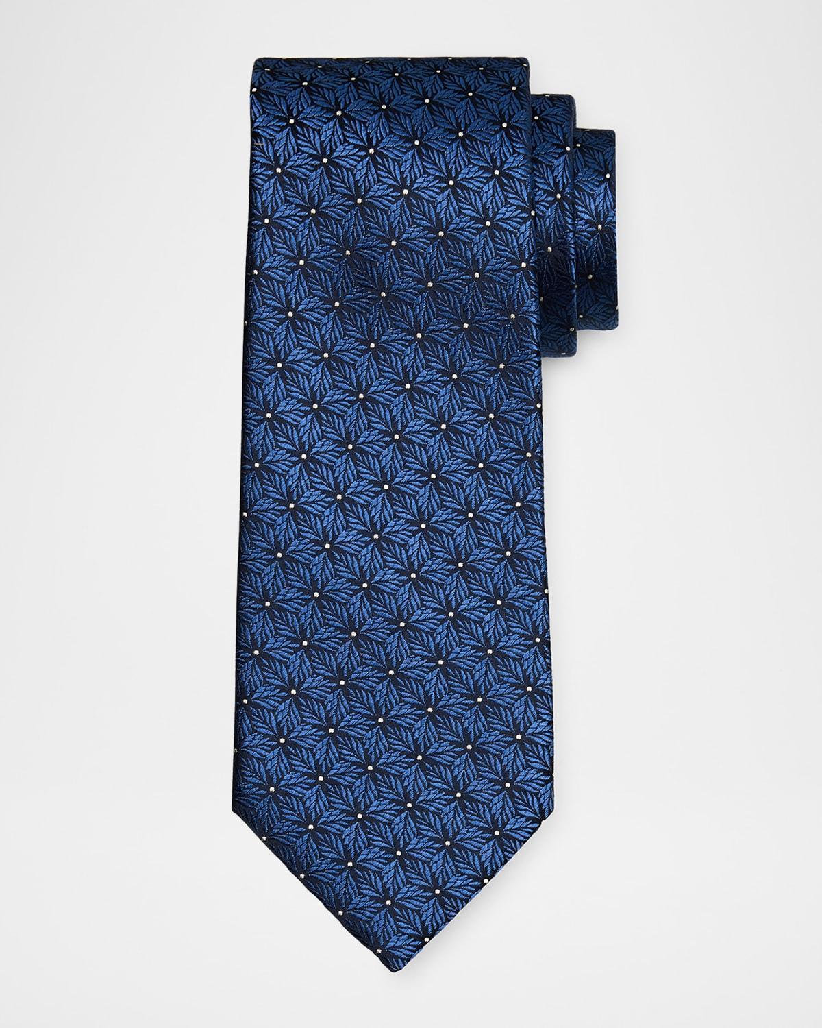 Mens Woven Leaves Silk Tie Product Image