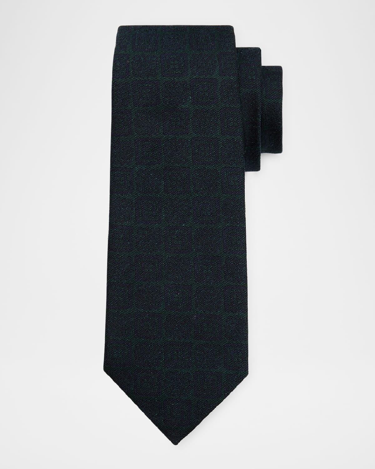 Men's Tonal Medallion Silk Tie Product Image