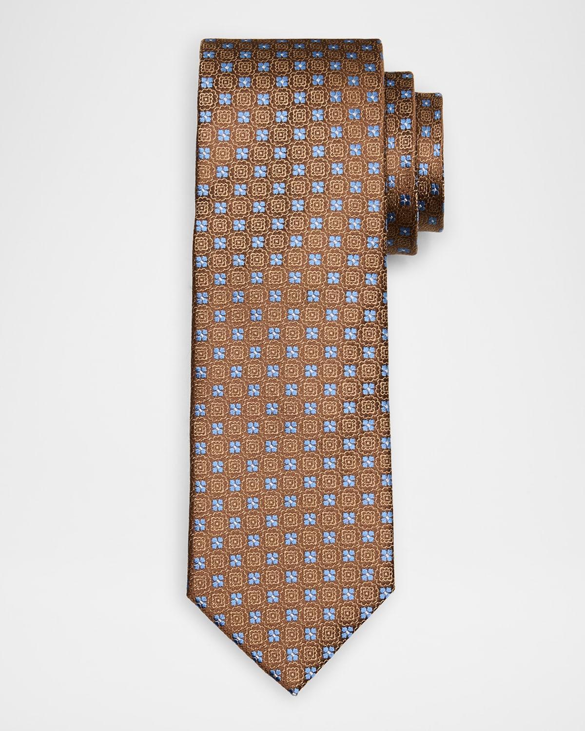 Men's Box Flowers Silk Tie Product Image