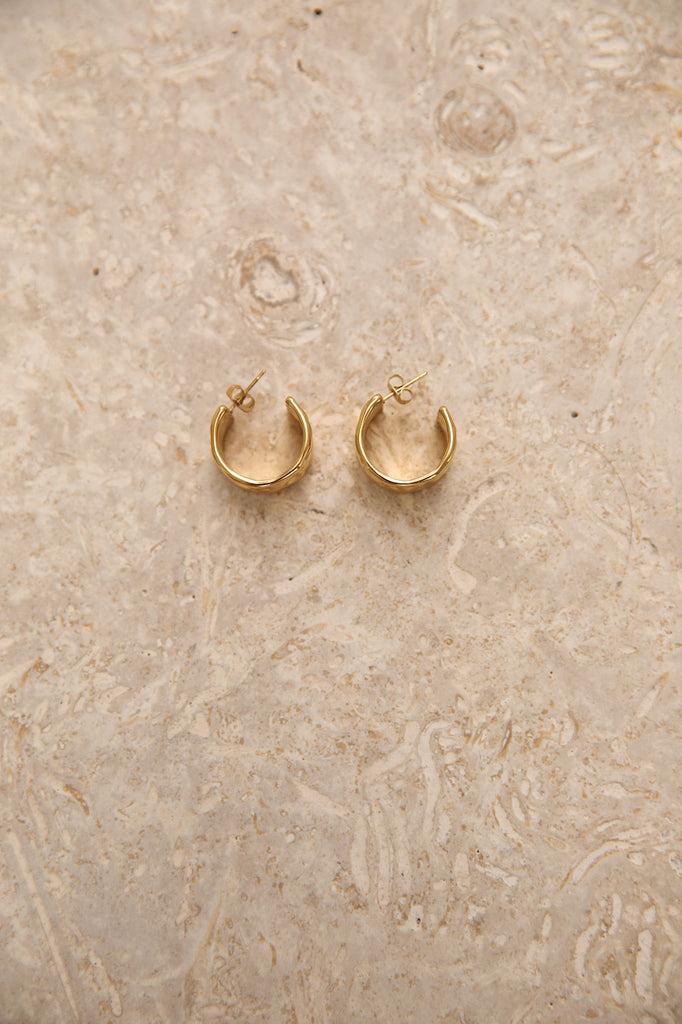 18k Gold Plated Mermaid Dream Hoop Earrings Gold Product Image