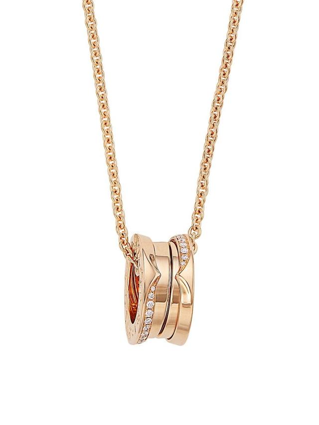 Womens B. Zero1 18K Rose Gold & Diamond Pendant Necklace Product Image