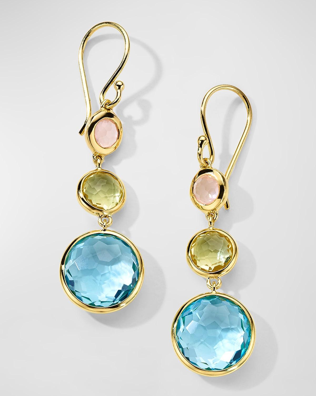 Womens Lollipop 18K Yellow Gold & Multi-Stone Triple-Drop Earrings Product Image