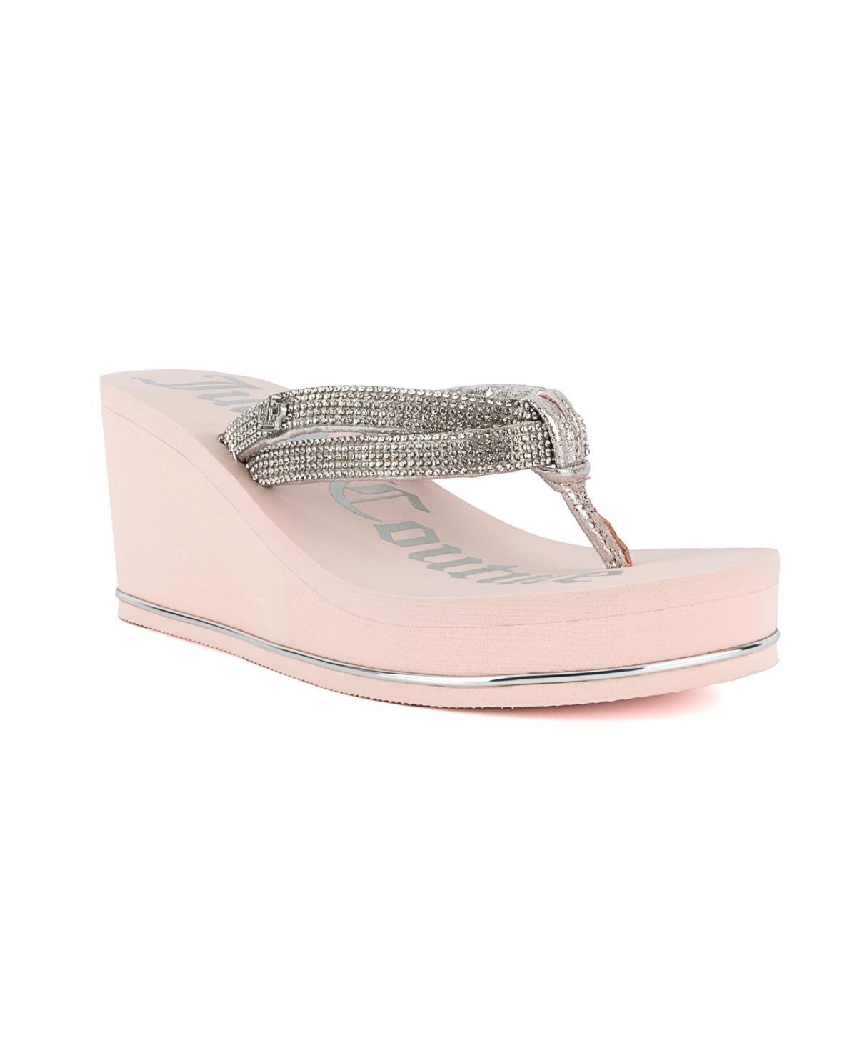 Juicy Couture Unwind Womens Rhinestone Wedge Sandals Product Image