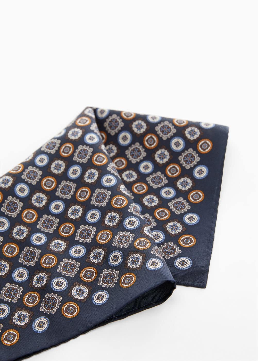 MANGO MAN - Printed silk pocket square - One size - Men Product Image