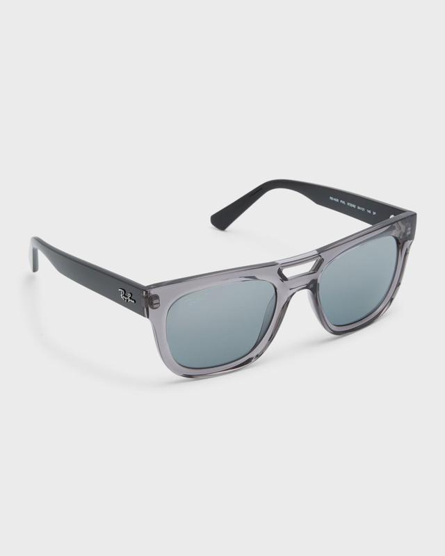 Mens Double-Bridge Plastic Square Sunglasses Product Image