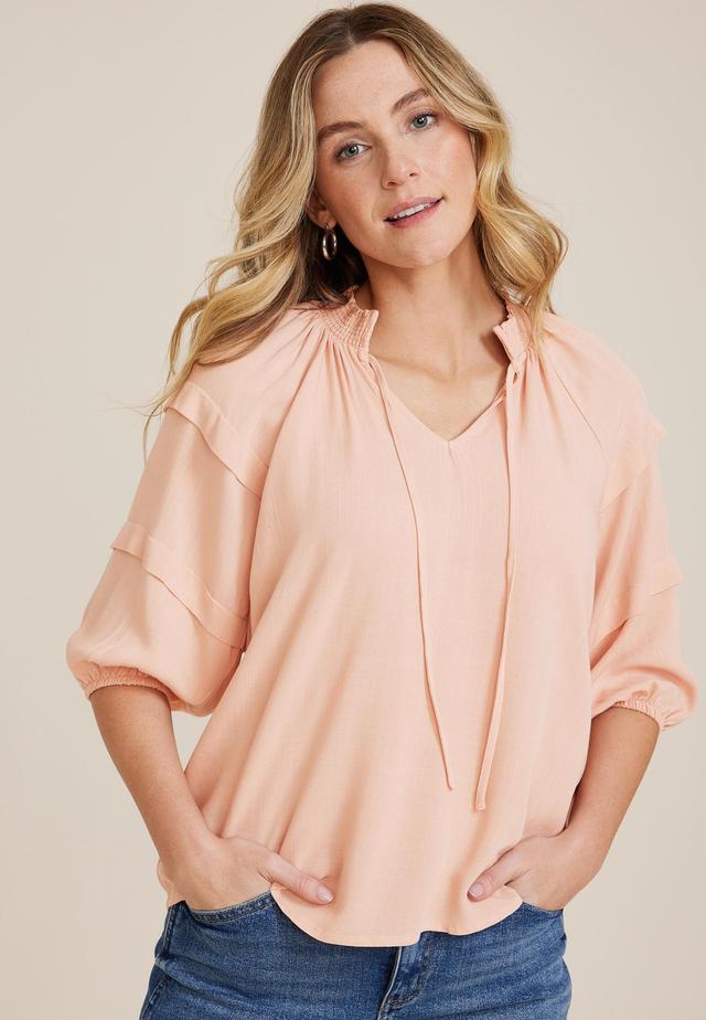 Tiered Puff Sleeve Blouse Product Image