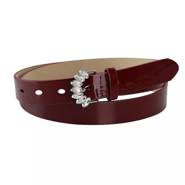 Womens LC Lauren Conrad Bejeweled Buckle Faux-Leather Harness Belt Product Image