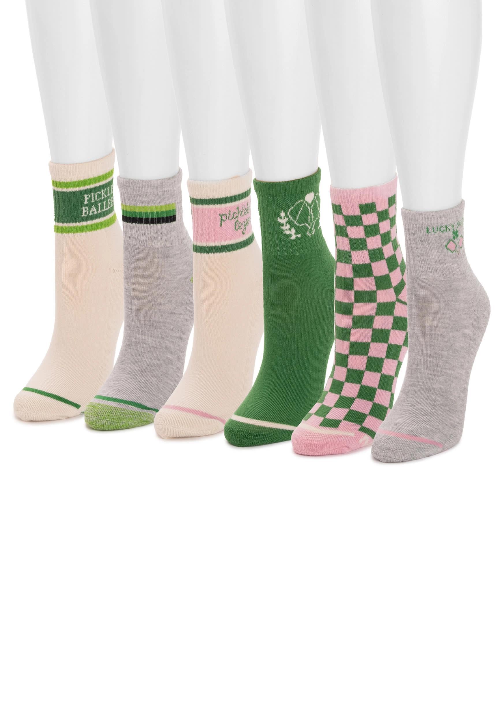 MUK LUKS Womens 6 Pack Pickleball Quarter Crew Socks Product Image