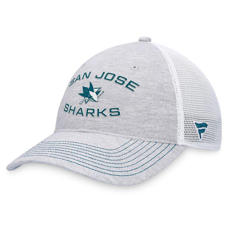 Mens Fanatics Branded Heather Gray San Jose Sharks Trucker Adjustable Hat Product Image