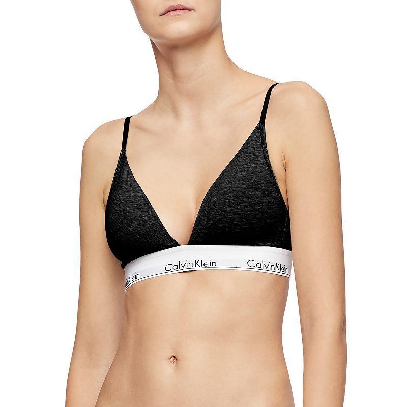 Calvin Klein Modern Cotton Light Lined Triangle Bralette QF5650, Womens Black Product Image