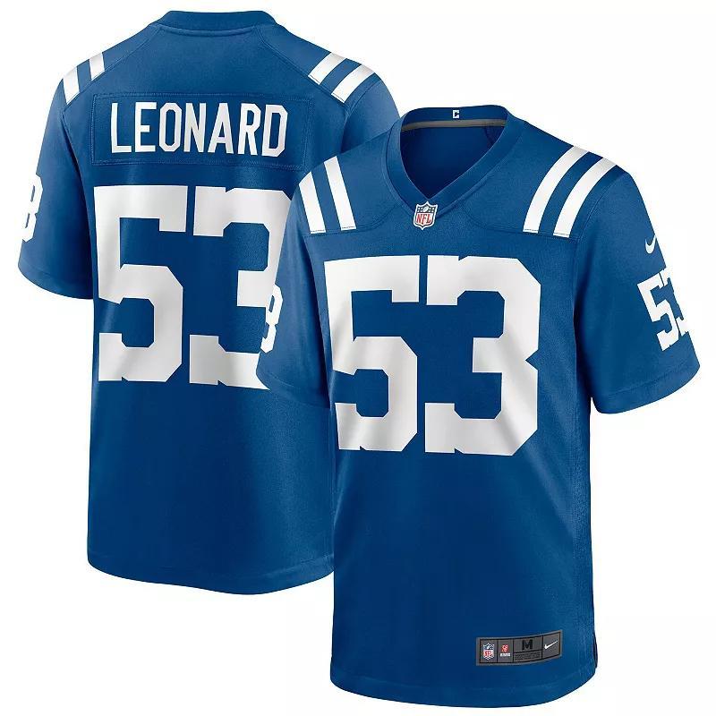 Nike Mens Darius Leonard Indianapolis Colts Game Player Jersey - Royal Product Image