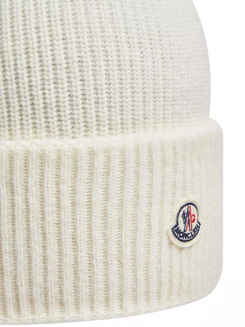 Wool Ribbed Knit Logo Patch Beanie Product Image