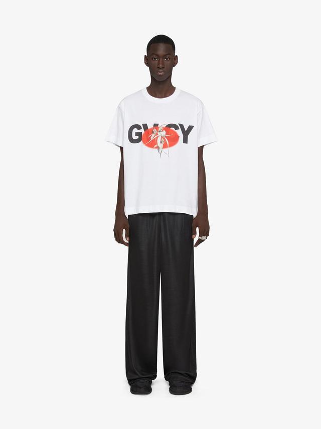 Boxy fit t-shirt in cotton with GIVENCHY Flower print Product Image