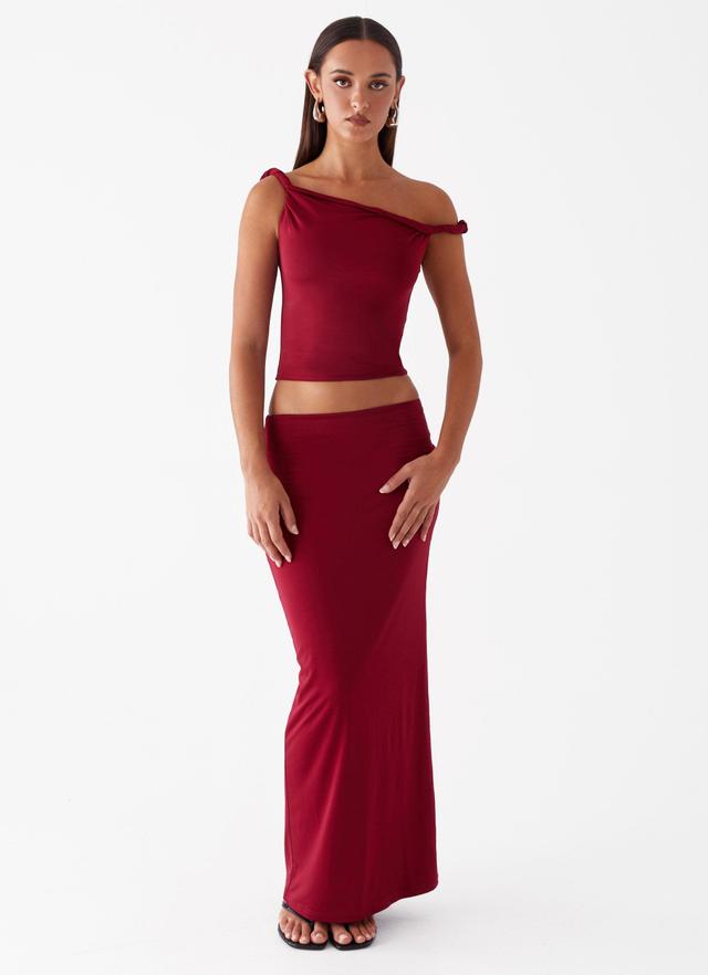 Solace Soul Maxi Skirt - Maroon Product Image