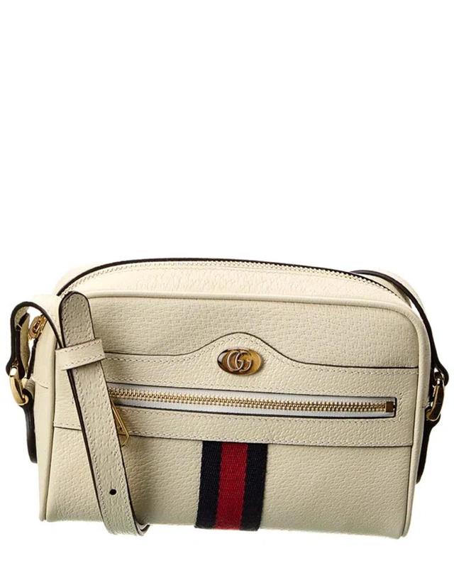 Ophidia Mini Leather Crossbody In White Product Image