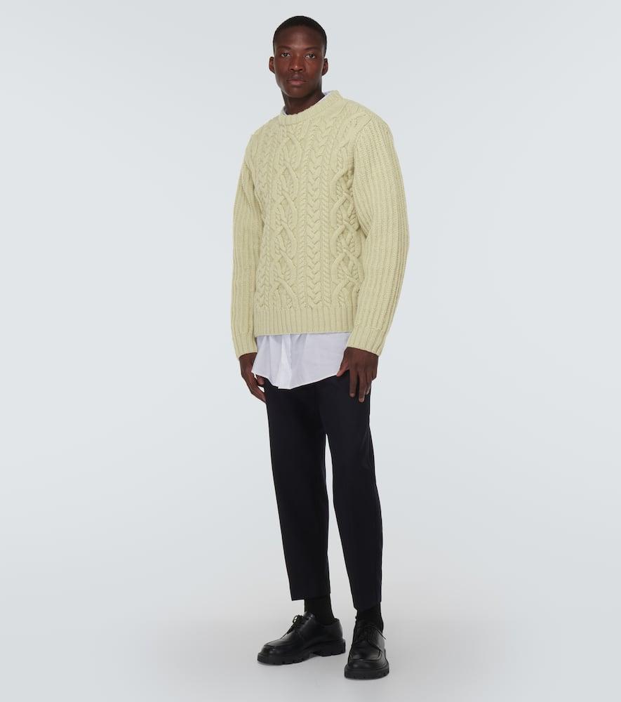 DRIES VAN NOTEN Green Crewneck Sweater In Light Green Product Image