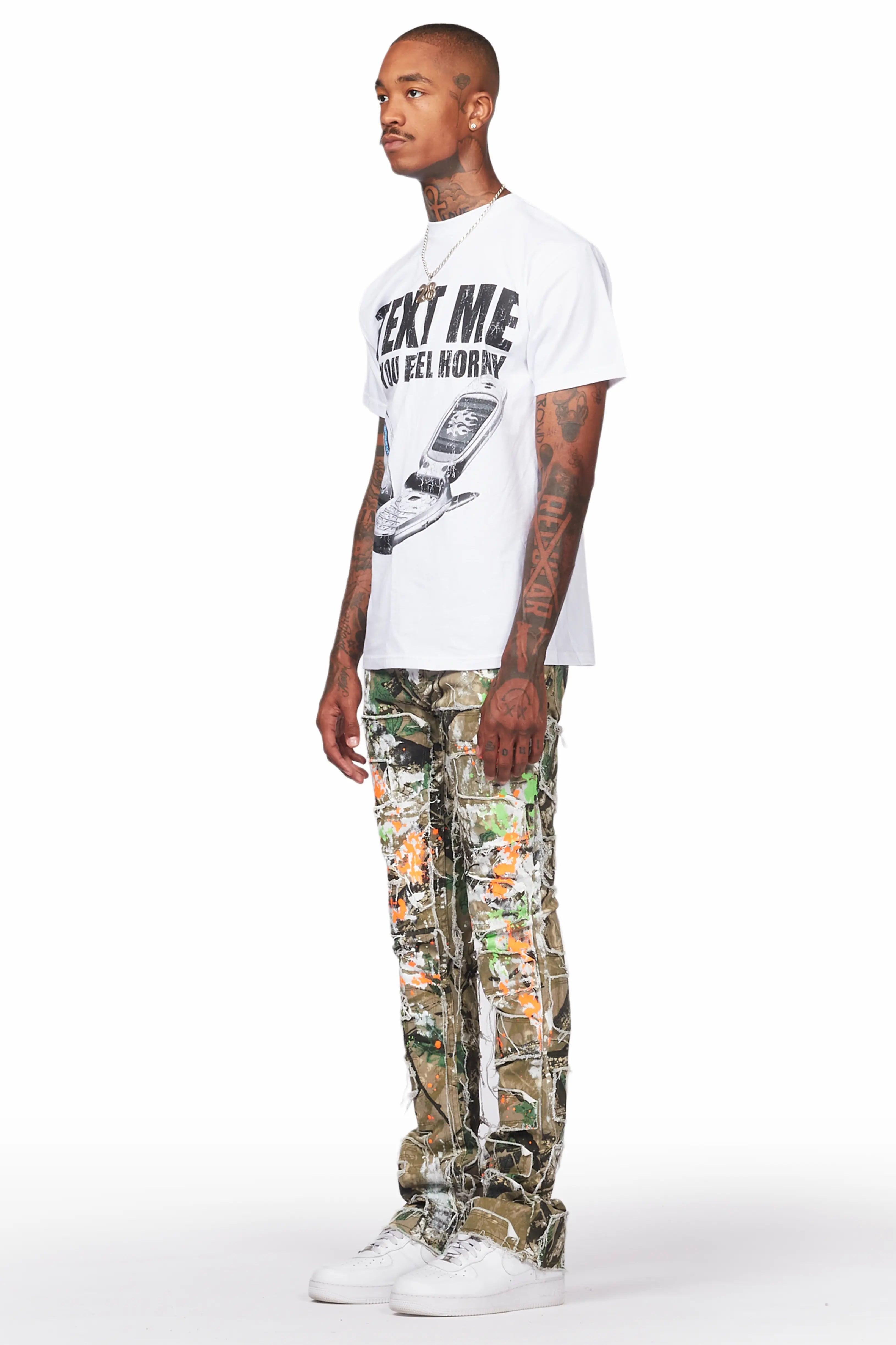 Egras Tree Camo Painter Stacked Flare Jean Male Product Image