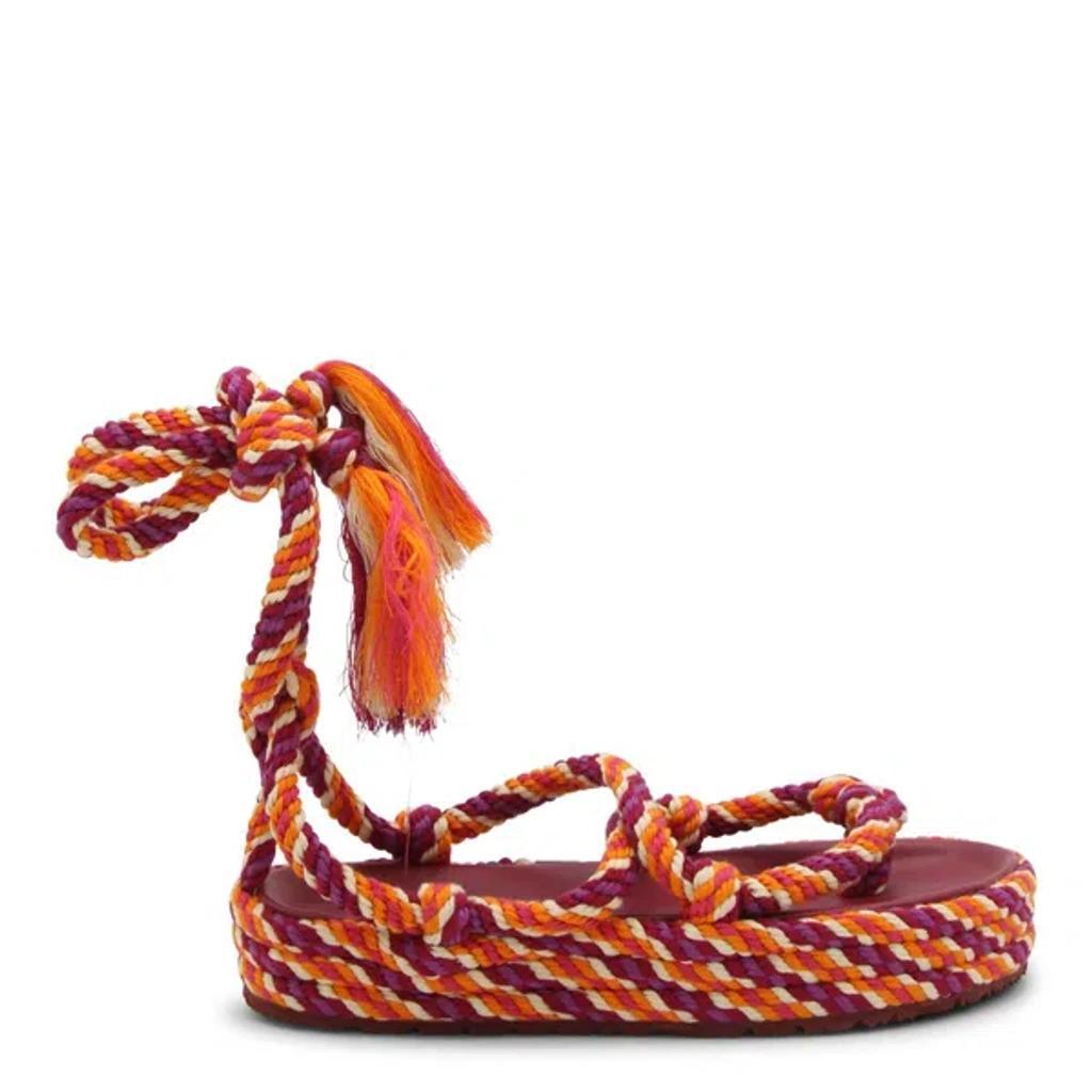 ISABEL MARANT Erol Tasseled Rope Sandals In Orange Product Image