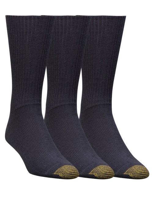 Mens GOLDTOE 3-pk. Fluffies Crew Socks Black Product Image