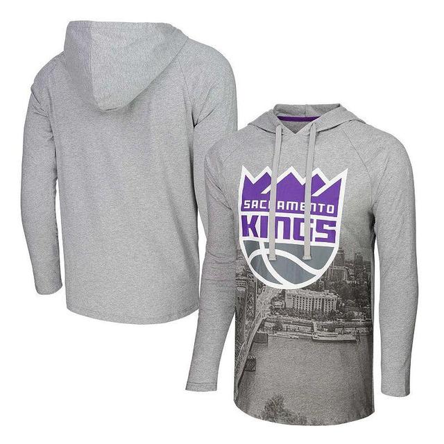 Mens Stadium Essentials Heather Gray Sacramento Kings Atrium Raglan Long Sleeve Hoodie T-Shirt Product Image