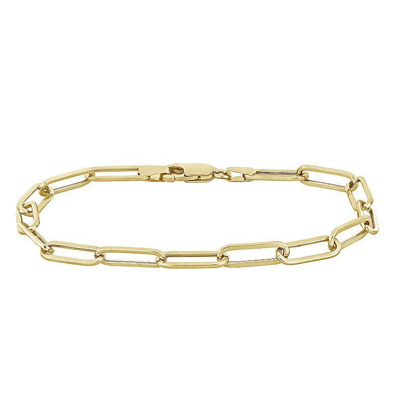 Stella Grace Mens 14k Gold Polished Paper Clip Chain Bracelet Product Image