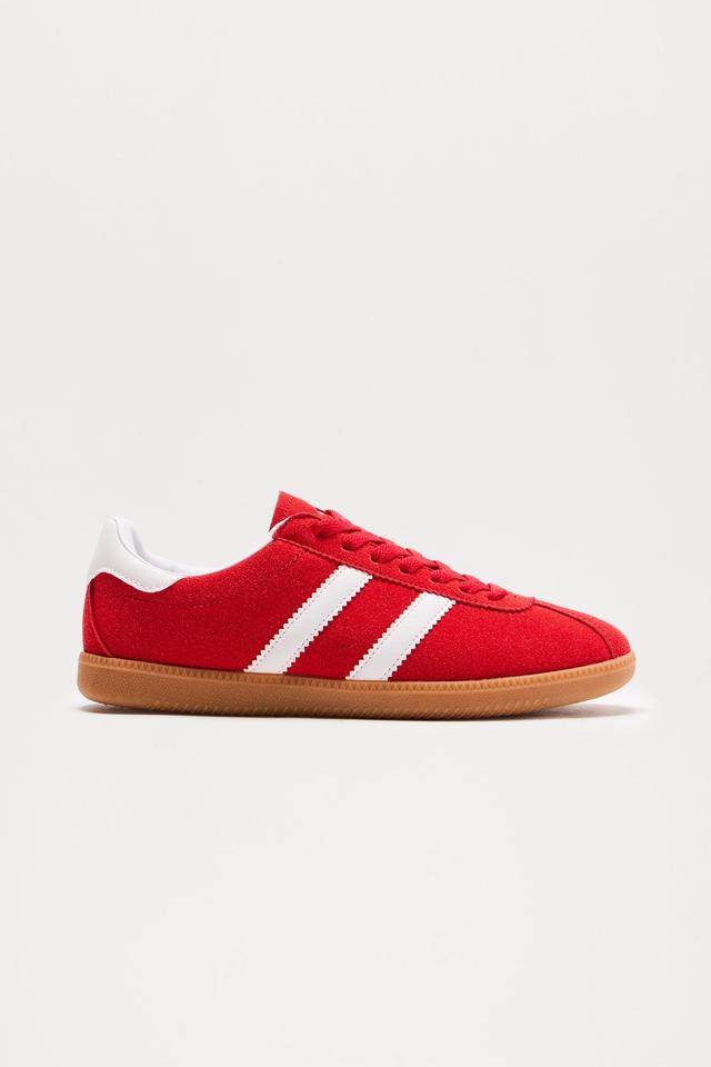 Colby Lace Up Sneakers - Red Product Image