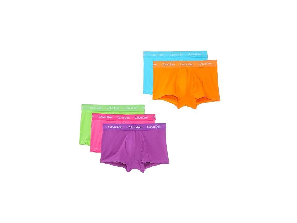 Calvin Klein Underwear Pride Cotton Stretch 5-Pack Low Rise Trunk (Green Flash/Fuscia Fedora/Dahlia/Blue Atoll/Vibrant Orange) Men's Underwear Product Image