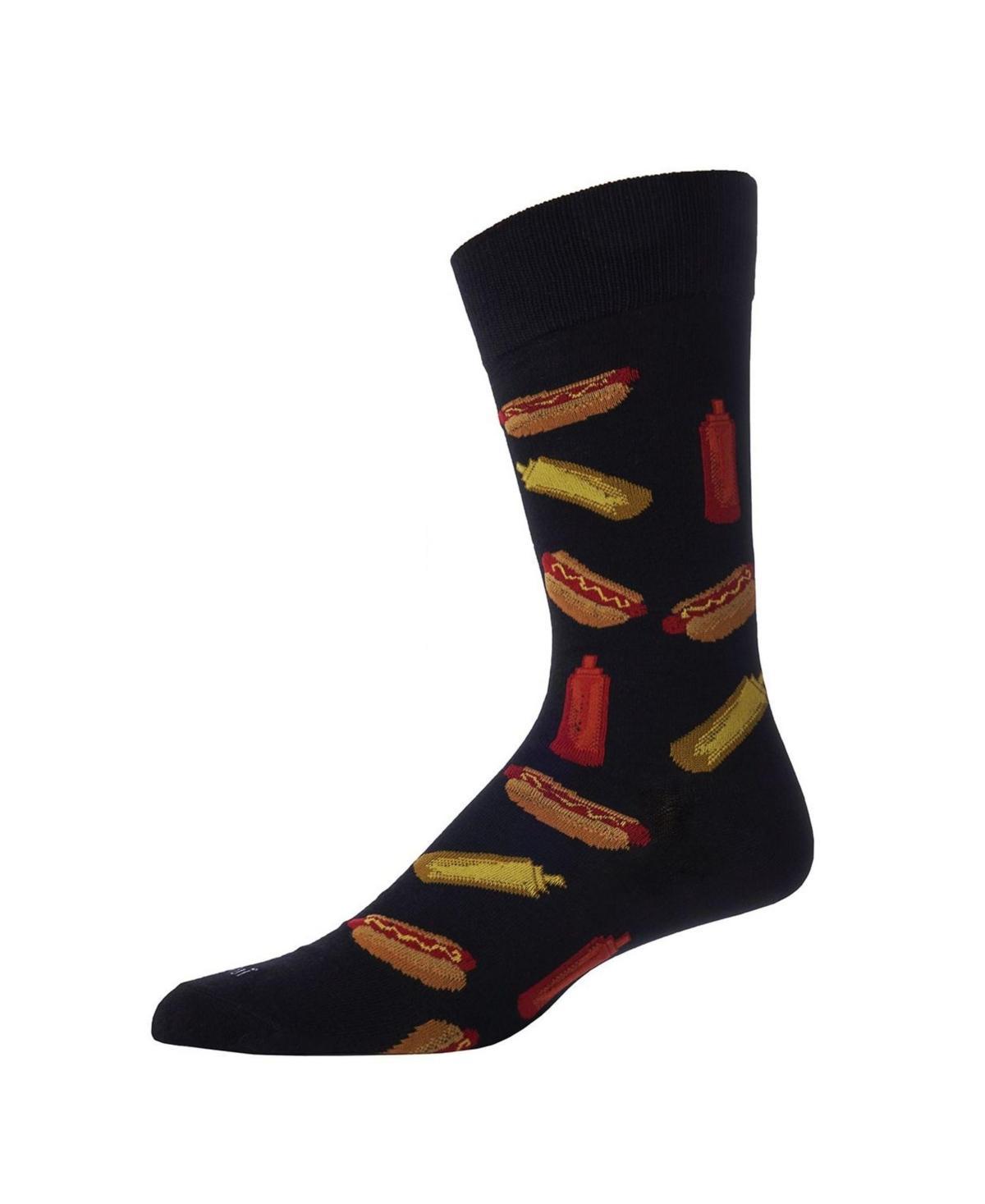 MeMoi Mens Tasty Hot Dogs Novelty Crew Socks Product Image