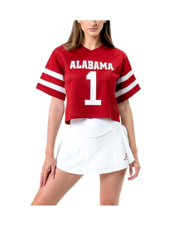 Womens Established & Co. Crimson Alabama Crimson Tide Fashion Boxy Cropped Football Jersey Product Image