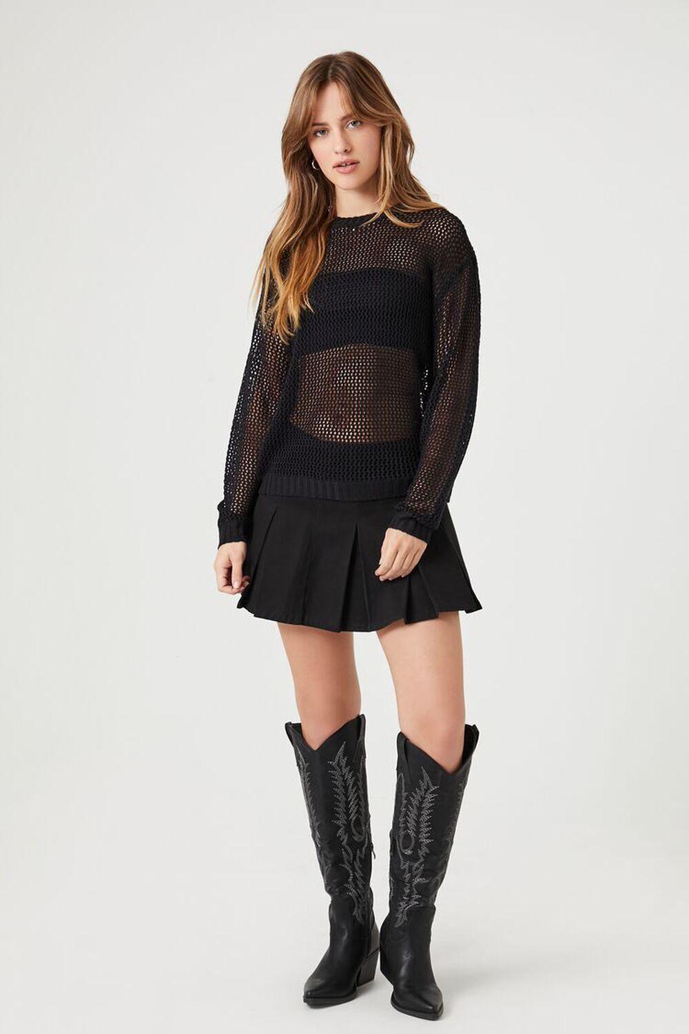 Open-Knit Drop-Sleeve Sweater | Forever 21 Product Image