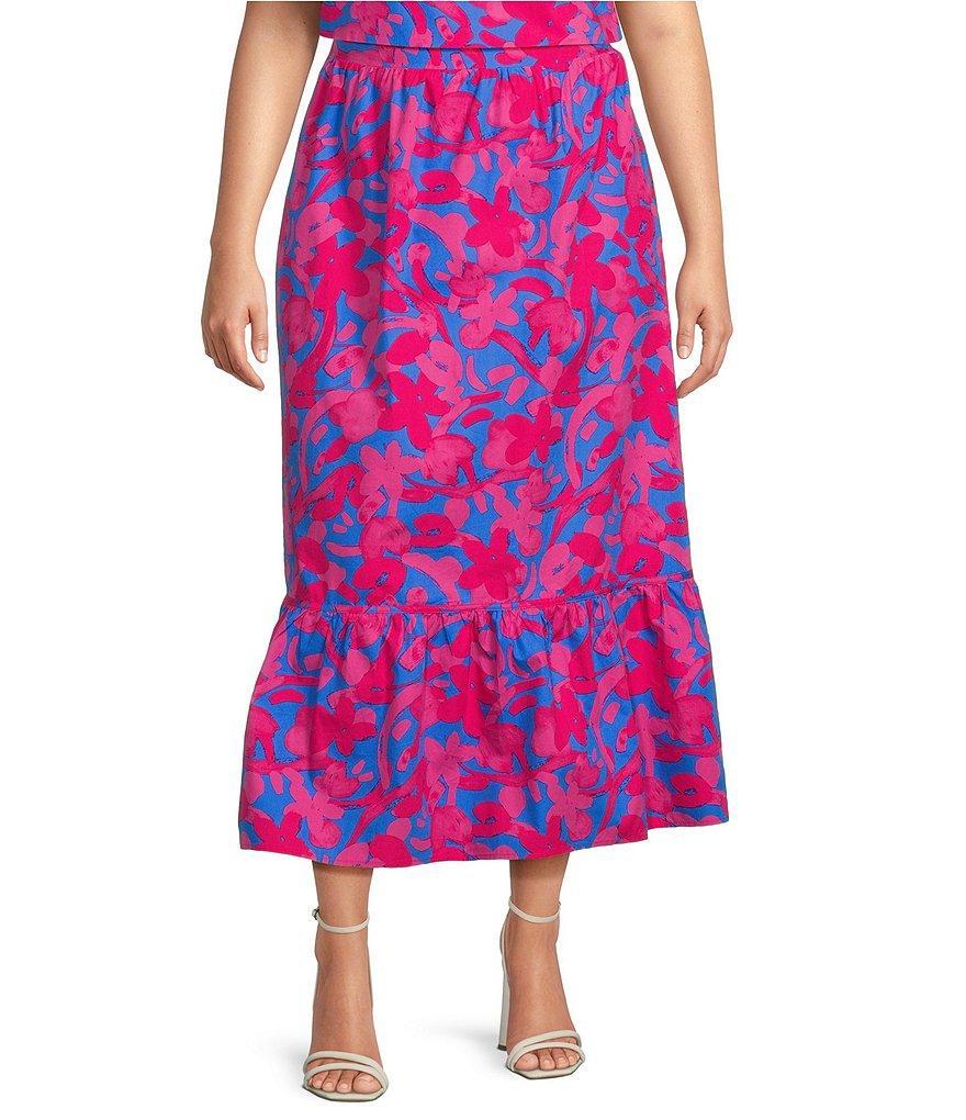 Sugarlips Plus Size Poplin Berry Tatchi Yeraldi Ruddle Coordinating Midi Skirt product image