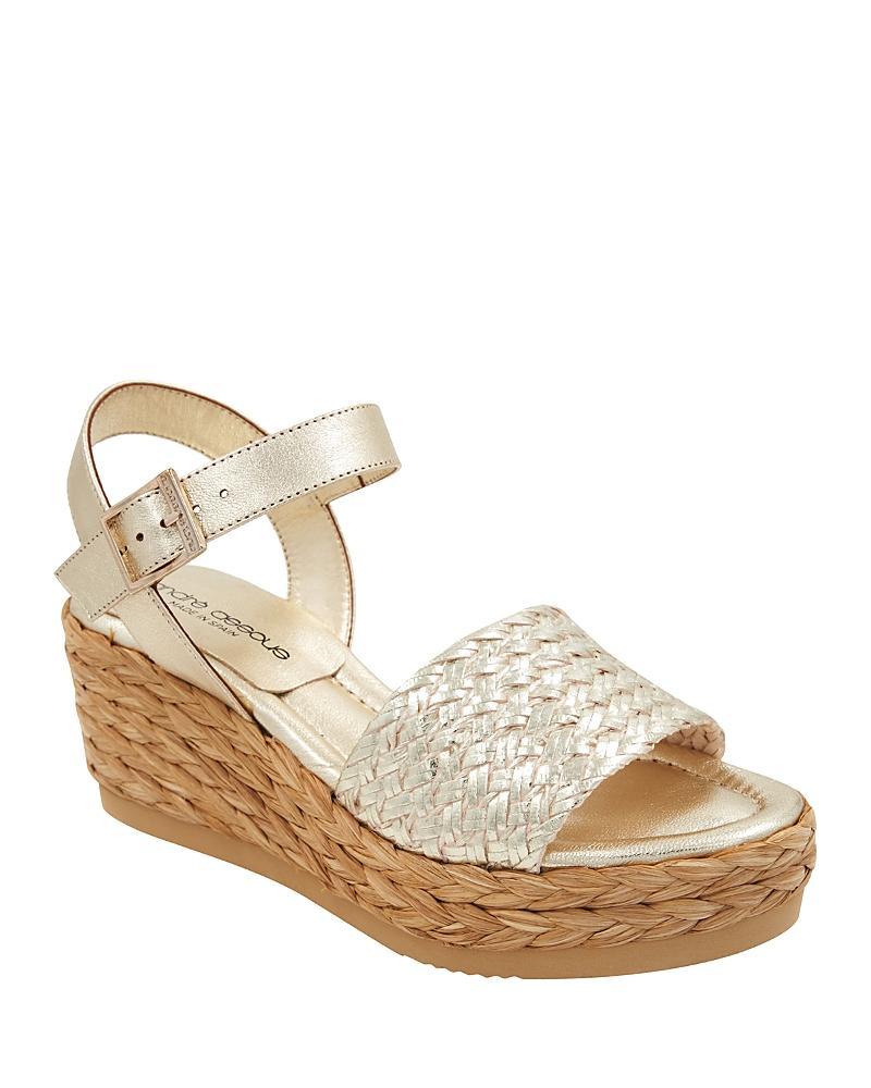 Andre Assous Womens Carissa Ankle Strap Woven Espadrille Platform Wedge Sandals Product Image