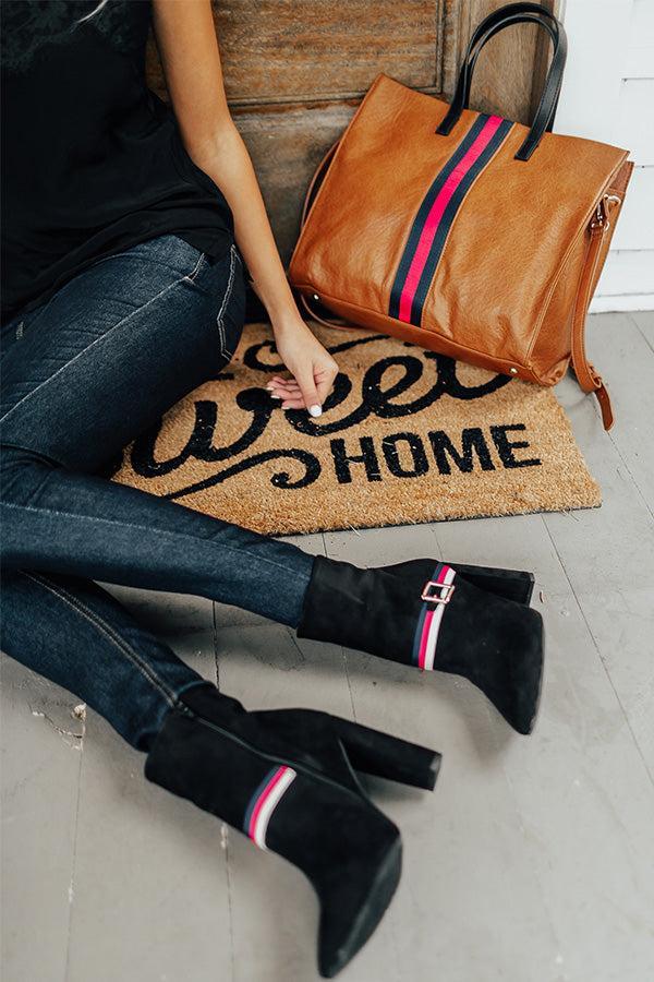 The Jet Set Faux Suede Bootie In Black Product Image