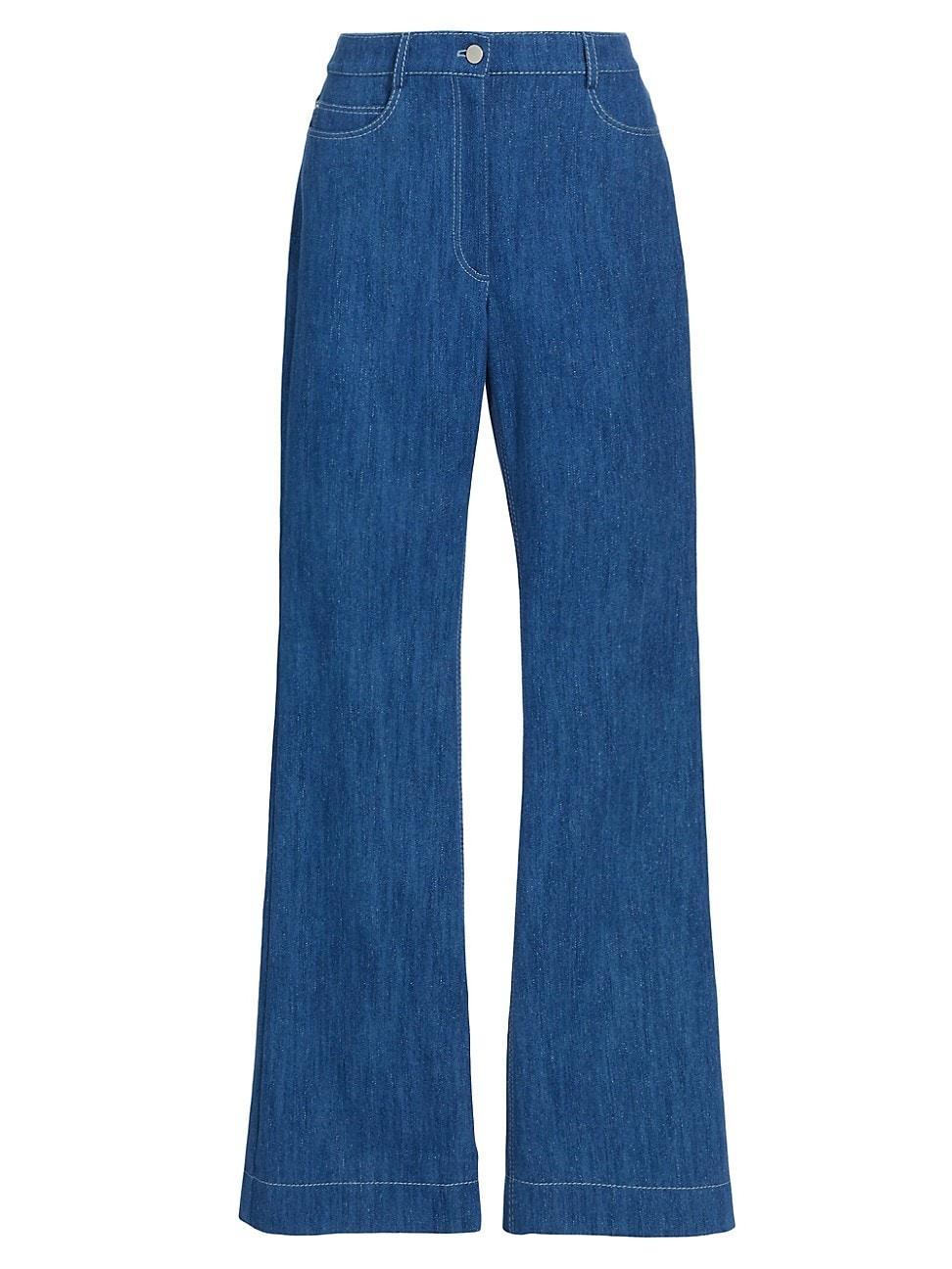 Womens Courtney Cotton-Blend Denim Pants Product Image