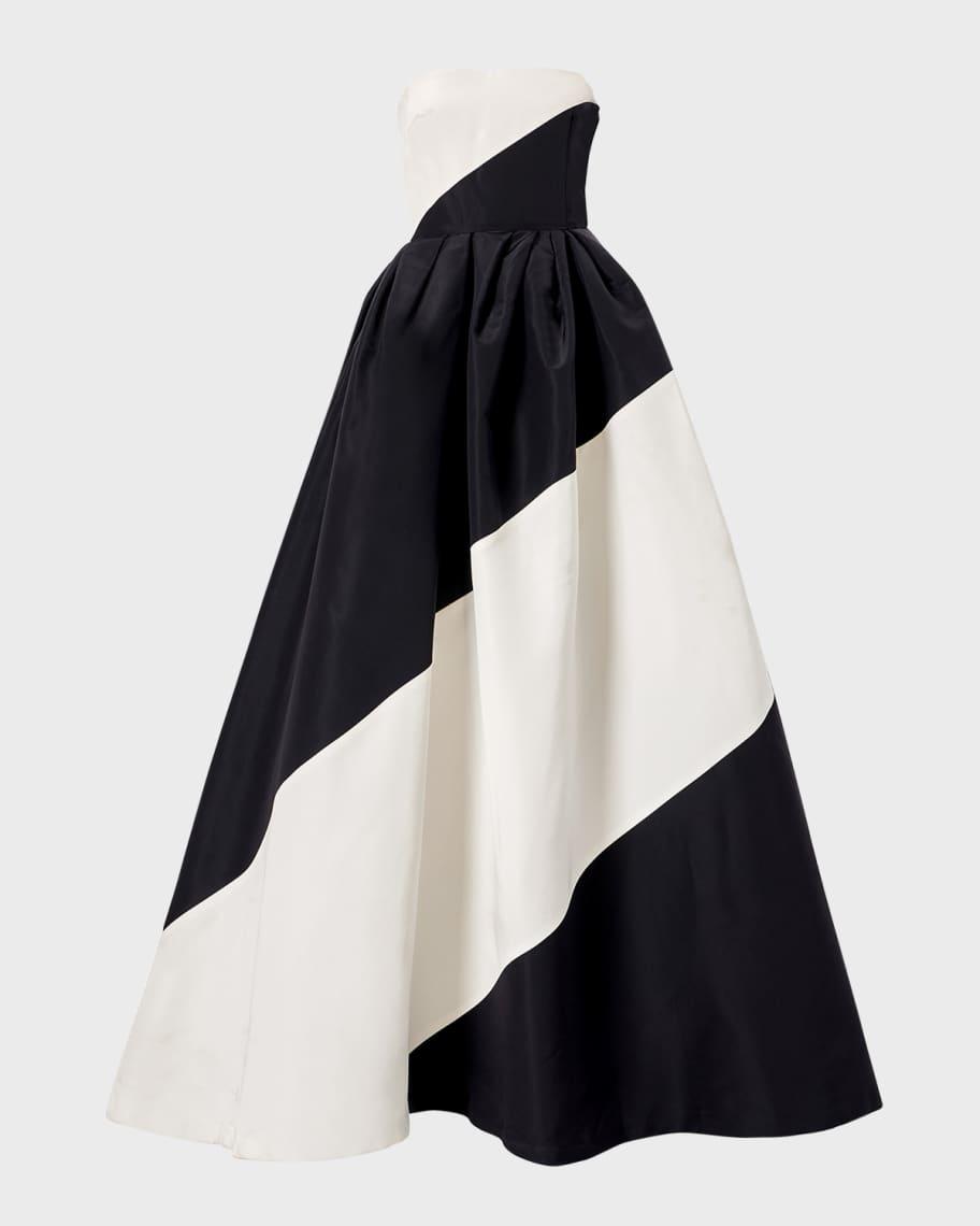 Strapless Colorblock Stripe Ball Gown Product Image