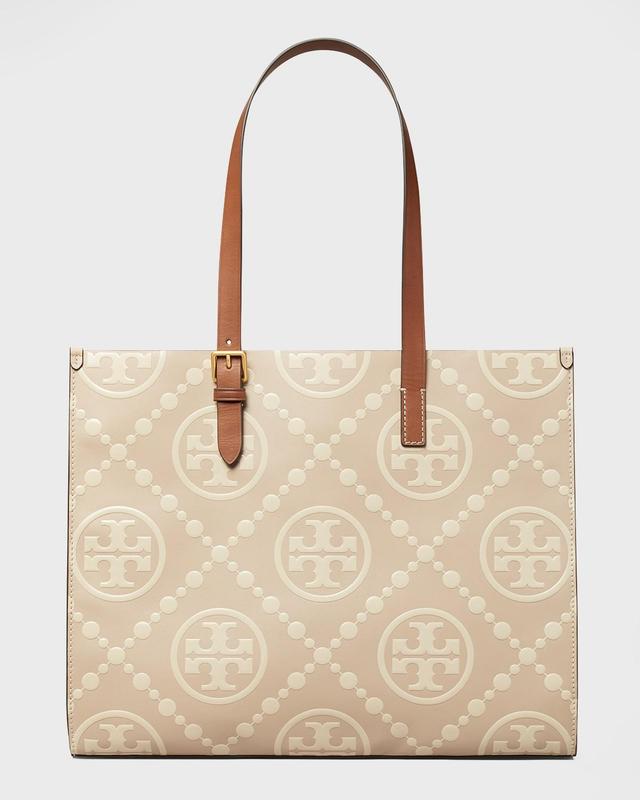 Tory Burch T Monogram Embossed Tote Bag - BLACK Product Image