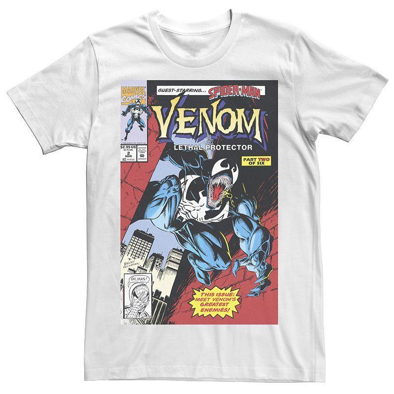 Mens Marvel Venom Lethal Protector Retro Comic Tee Athletic Grey Product Image