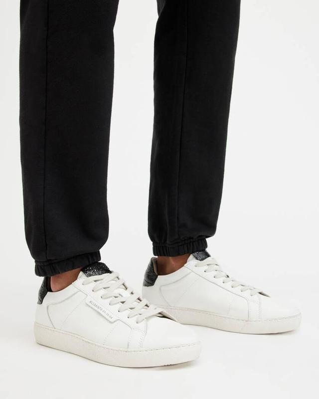 Sheer Round Toe Leather Sneakers Product Image