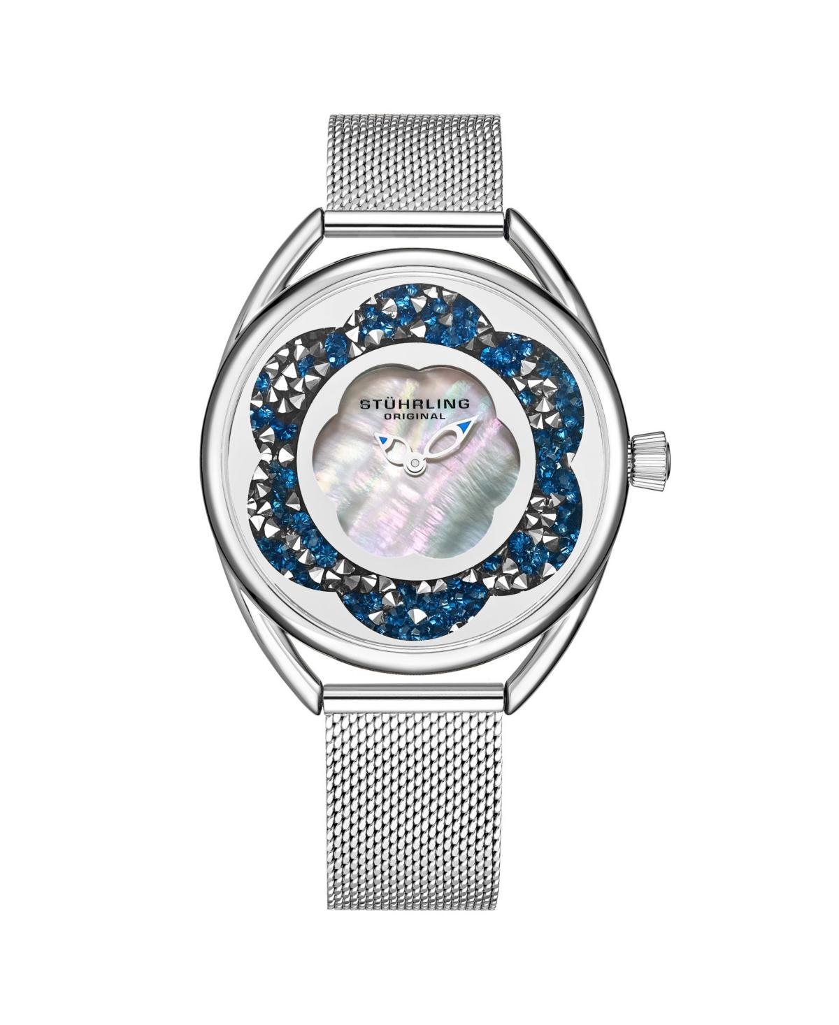 Stuhrling Womens Silver Tone Mesh Stainless Steel Bracelet Watch 38mm Product Image